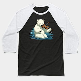 Polar Bear Playing Violin Baseball T-Shirt